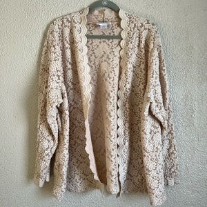 3X Susan Graver Style Lace Cardigan